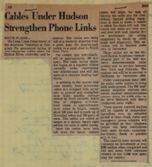Cables Under Hudson newspaper article